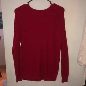 red long sweater (hollister)